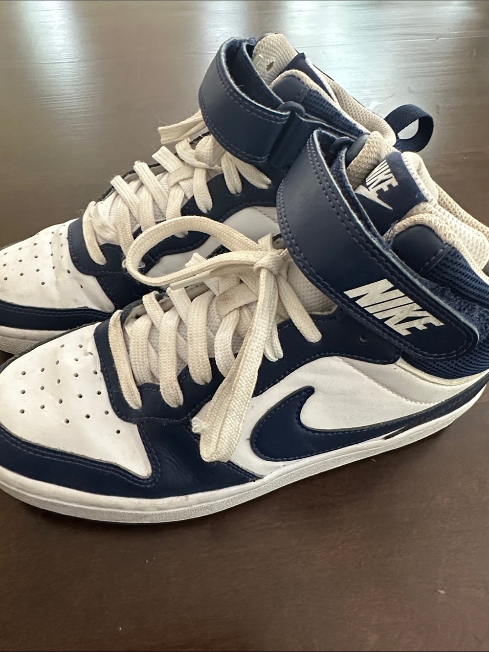 Nike Mid-Top Sneakers in Navy and White